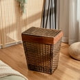 thumbnail image 4 of Gymax Handwoven Laundry Hamper Foldable w/Removable Liner, Lid & Handles Brown, 4 of 10