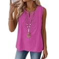 thumbnail image 4 of CFMIURAN Tank Tops for Women Crew Neck Lightweight Casual Tops Solid Color Spaghetti Straps Basic Summer Top 2026, Hot Pink Tanks & Camis, 2XL, 4 of 5