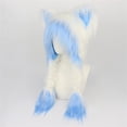 thumbnail image 6 of Women's Hats & Caps Furry Animal Ear Braided Plush Warm Winter Cosplay Hat Winter Hats for Women Blue One Size, 6 of 6