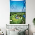 thumbnail image 4 of Golf Course Scene Tapestry, Panoramic Real Picturesque of a Field Forest Greenery in the Open, Wall Hanging for Bedroom Living Room Dorm Decor, 40W X 60L Inches, Multicolor, by Ambesonne, 4 of 5