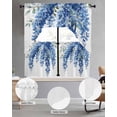 thumbnail image 2 of Blue Botanical Swag Curtains for Living Room/Bedroom Windows, Spring Eucalyptus Leaves Greenery Kitchen Curtains and Valances Set 36 Inch Length, Light Filtering Swags Valance Curtain Panels, 2 of 5