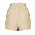 thumbnail image 4 of Women'S Shorts with Pockets Summer Casual Shorts for Women Waist Adjustable Tie Knot Loose Khaki S, 4 of 10