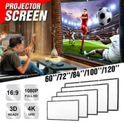 60/72/84/100/120 inch HD 16:9 4K Portable Foldable Movie Manual Projector Screen Projection Home Xmas Party Film Theater Movie Christmas Party Cinema FOR WORLD CUP + Meeting