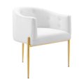 thumbnail image 1 of Modway Savour Tufted Performance Velvet Stainless Steel Accent Chair, White, 1 of 9
