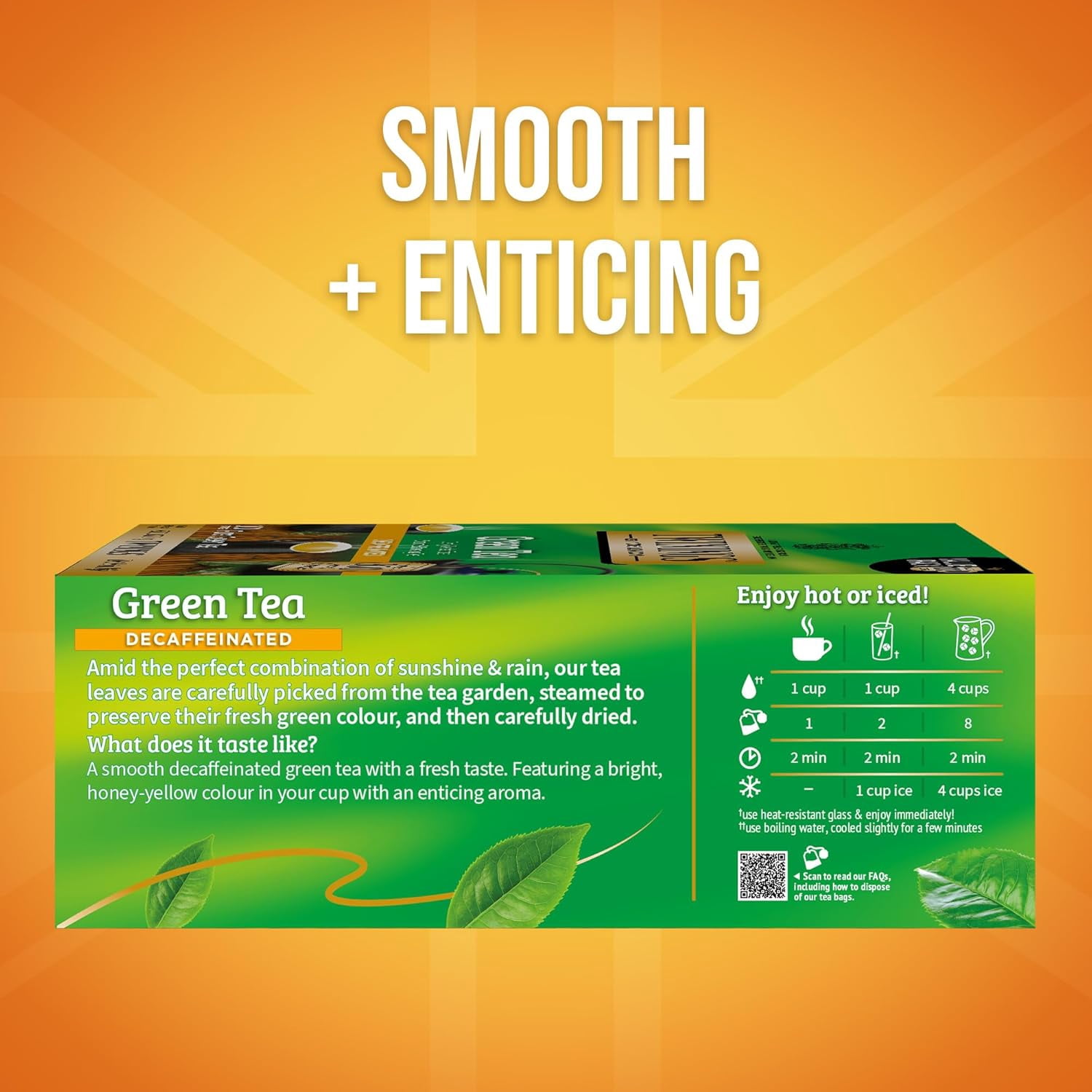 Twinings Decaffeinated Green Tea Individually Wrapped Bags, 100 Count (Pack of 1), Smooth Flavour, Enticing Aroma, Enjoy Hot or Iced, 100 Teabags