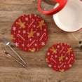 thumbnail image 2 of SKYSONIC 2 pcs Christmas Cookies Biscuits Pot Holders Trivets, Heat Resistant Trivets,Candy Gingerbread Cotton Thread Weave Mats for Hot Pads Pans Pot Bowl Teapot, 2 of 7