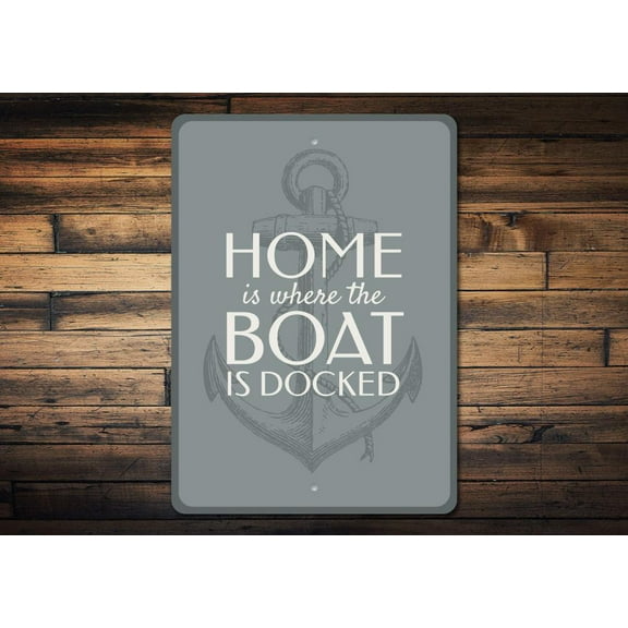 Boat Dock Novelty Decor, Metal Wall Sign - 10x14 Inches