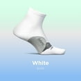 thumbnail image 3 of Feetures Elite Light Cushion Quarter Solid - Sport Sock with Targeted Compression - New White, M (1 Pair), 3 of 6
