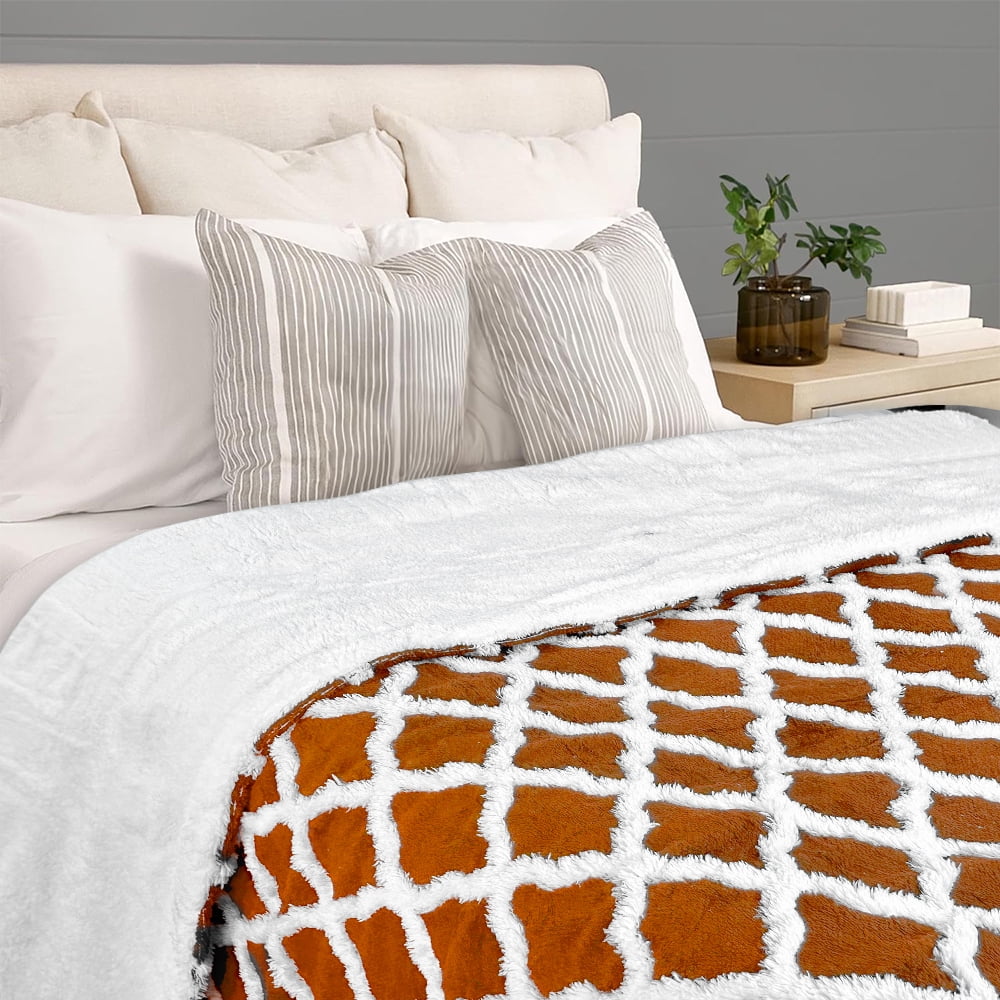 kibhous 50''X60''  Electric Heated Throw  Blanket  -with 6 Heating Levels , ETL Certified Machine Washable (Orange)