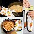 thumbnail image 5 of Yayeee Oven Mitts and Pot Holder Set of 4 Heat Resistant Kitchen Gloves Baking Hot Pad, Orange Leaves, 5 of 5