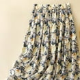 thumbnail image 4 of Women's Floral Print A-Line Skirt, Elastic Waist Midi Length with Pockets, Casual Lightweight Polyester Skirt for Summer, 4 of 9