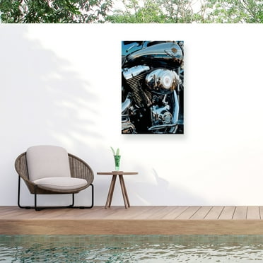 Roderick Stevens 'Sunset & Motorcycle' Outdoor Canvas