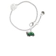 thumbnail image 2 of Delight Jewelry Silvertone Green Side Turtle Silver-tone Rose Link Chain Bracelet, 6.25"+1.75" Extender, 2 of 4