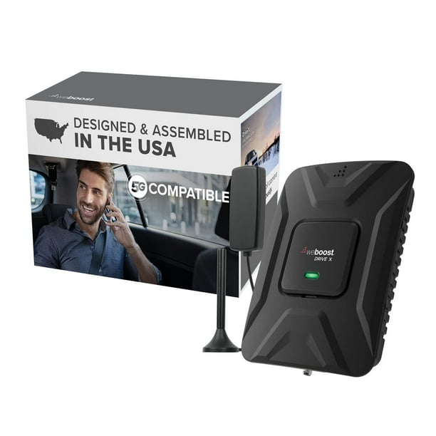 Amplificador de señal weBoost Drive X para teléfono celular de vehículo 5G y 4G LTE Antena magnética de techo