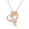 thumbnail image 2 of Zirconia Collar Colgante Rosa Niñas Collar Corazón Joyas para Mujeres Collares Colgantes, 2 of 4