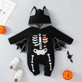 thumbnail image 2 of REDARER Toddler Halloween Romper Long Sleeve Hooded Jumpsuit with Cartoon Print for Boys Girls Play,Size:3-6 Months, 2 of 8