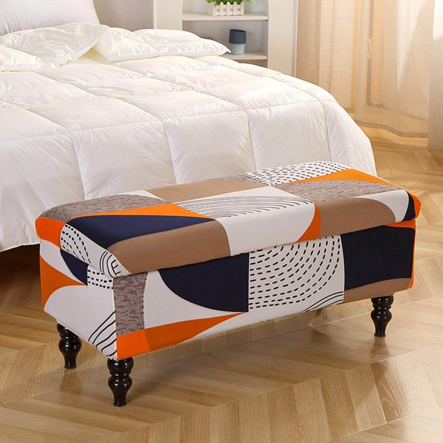 Langgg Footrest Stool Slipcover Stretch Case Protector for Kitchen Hotel Decor Style A