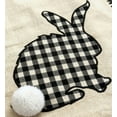 thumbnail image 4 of Easter Table Runner - Premium Double-Layer Cotton Linen Fabric, Hand Embroidered Bunny Design (Front) & Black White Plaid (Back) - Kitchen Dining Room Home Party Decoration, 4 of 10