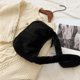 thumbnail image 5 of Btafrte Bolsos Hombro Retro Mujer Color Sólido Felpa Axila Bolso Monedero (Negro), 5 of 9
