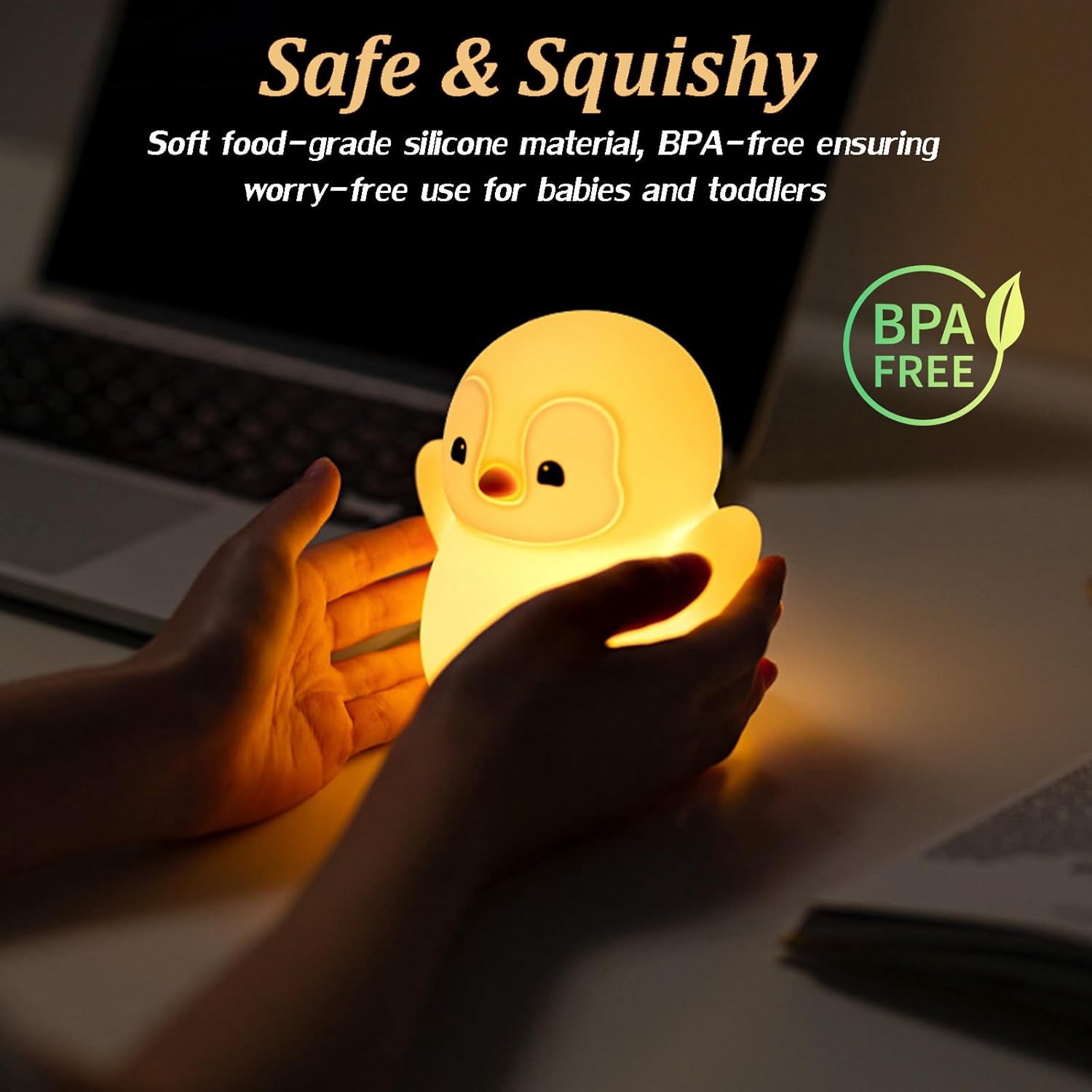 Night Light for Kids, Rechargeable Penguin Silicone Night Light with Timer, Dimmable Nursery Night Lamp, Cute Room Decor Gift for Baby Toddlers Boys Girls