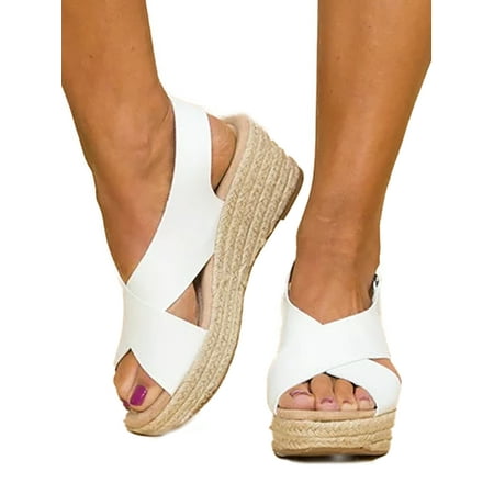open toe platform wedge heels
