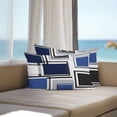 thumbnail image 2 of Space Design Sense Outdoor Pillow Covers Pack of 2 Black Blue Suqare Stitching Waterproof Throw Pillow Covers Decorative Cushion Cases for Patio Garden Tent Balcony Couch 20x12 inch, 2 of 8