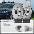 thumbnail image 3 of AutoShack Front Vented Drilled & Slotted Silver Zinc Coated Brake Rotors + Premium Ceramic Pads 6-PC Brake Kit Replacement for 2007-2010 Nissan Sentra SilverShield Pro 11.02" (279.8 mm), 3 of 5