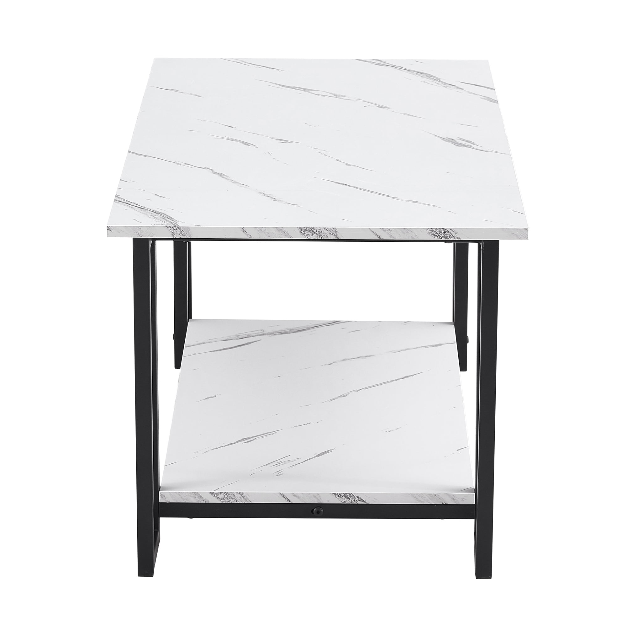 Lowestbest Coffee Table, 2 Layers, for Dining Room, Coffee Shop, Restaurant(White Top, Black Leg) Lowestbest Coffee Table, 2 Layers, for Dining Room, Coffee Shop, Restaurant(White Top, Black Leg)