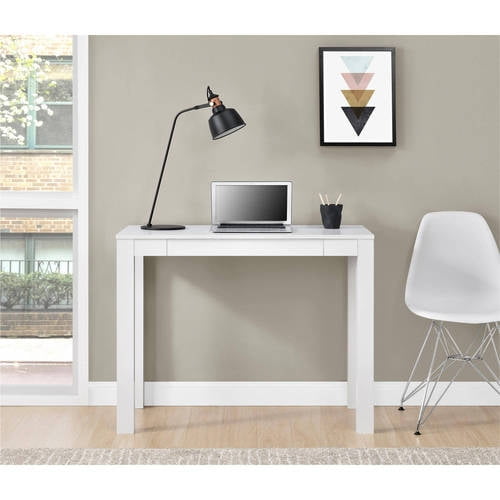 Ameriwood Home Parsons Desk With Drawer White Walmart Com