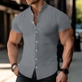thumbnail image 2 of Men's Novelty Shirts Lapel Button Down Graphic Short Sleeve Regular Fit Hawaiian Vacation Shirts Retro Button Down Shirts, 2 of 5