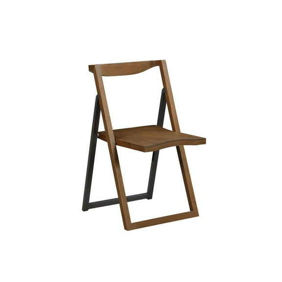 Boraam Sydney Adult Folding Chairs, Chestnut Wire-Brush, Set of 2