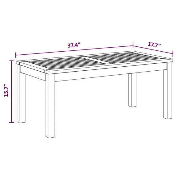 vidaXL Garden Table Brown 95 x 45 x 40 cm Solid teak wood