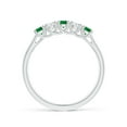 thumbnail image 2 of ANGARA Natural Half Eternity 5 Stone Emerald and Diamond Wedding Band in 14K White Gold for Women (Size-2.8mm) | May Birthstone, Birthday, Anniversary, Jewelry Gift for Women | Natural Emerald Ring, 2 of 10
