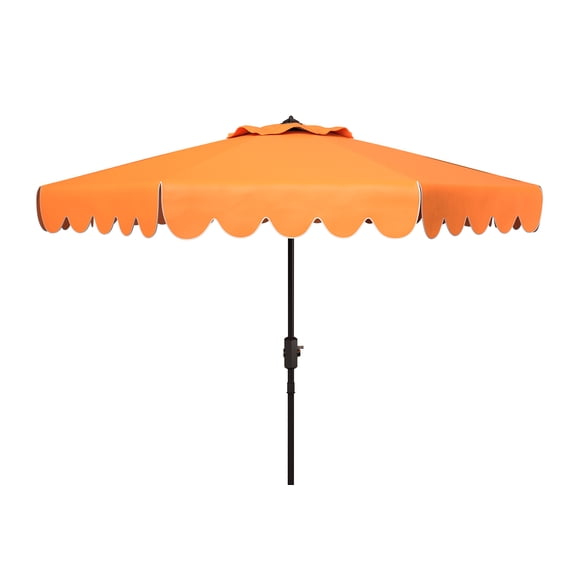 SAFAVIEH Venice 9' Market Crank Tilt Patio Umbrella, Orange