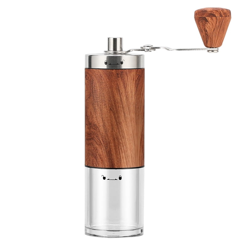 2 Pack Wooden Hand Crank Coffee Grinder, Manual Burr Mill with Adjustable Setting for Espresso, French Press, Travel & Home Use - Vintage Style