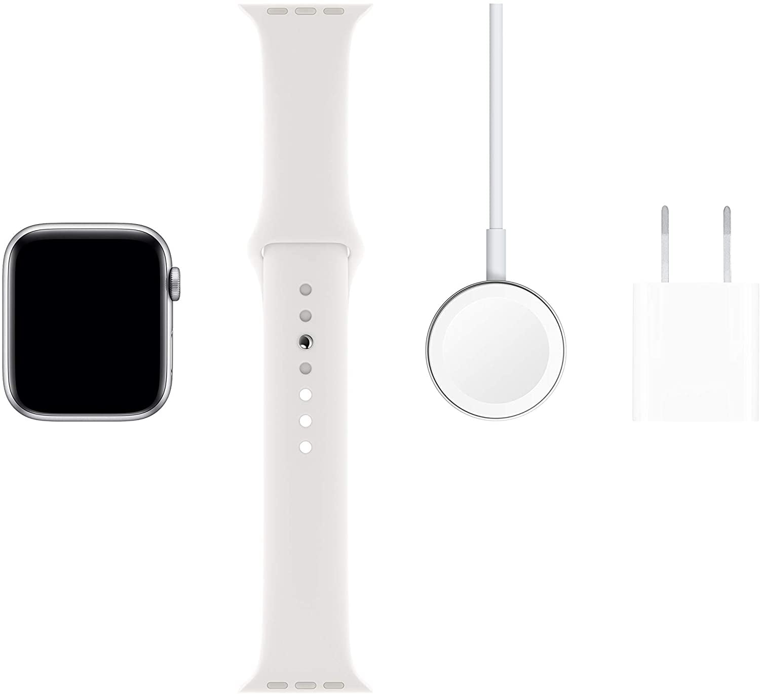 Restored Apple Watch Series 5 (GPS/LTE, 40MM) Silver Case + White Sport Band (Refurbished)