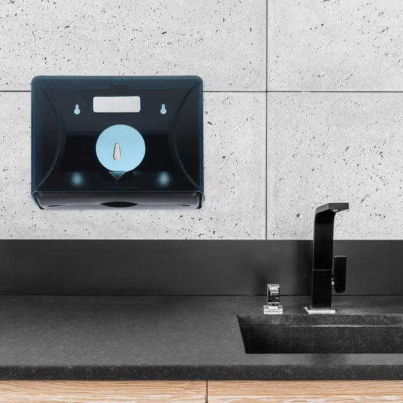 WHAMVOX Paper Towel Holder Wall Mount Plastic Paper Towel Dispenser Hand Towel Holder Commercial Tissue Paper Holder For Bathroom Kitchens Dark Blue