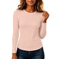 thumbnail image 2 of Ruimatai Womens Long Sleeve Tops Crew Neck Raglan Slim Fit Solid Athletic Workout Casual Pullover Shirts, 2 of 9