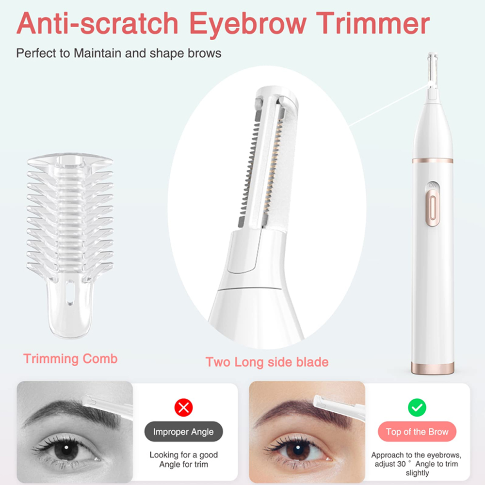 5 In 1 Electric Shaver Hair Removal For Ladies Bikini Trimmer Epilator Painless Razor For Body Face Eyebrow Arms Legs Pubic Hair