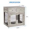 thumbnail image 5 of Dog Crate Furniture, Dog Kennel with 2 Drawers and Removable Cushion, Heavy-Duty Dog Cage Side End Table, Wooden Dog House with Side Door for Large Medium Dogs, Chew-Resistant, 5 of 7