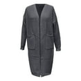 thumbnail image 3 of iOPQO Long Cardigan Sweaters for Women Open Front Cardigan for Women Soft Cardigans for Women Oversized Cardigan Sweaters for Women Loose Sweaters for Women Open Cardigans for Women Dark Gray XXL, 3 of 5