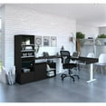 thumbnail image 3 of Pemberly Row 72" L-Shaped Standing Desk with Bookcase in Black, 3 of 9