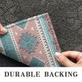 thumbnail image 6 of Blue and Pink Diamond Shaped Boho Pattern Door Rugs,Washable Non Slip Door Mats Indoor,Decorative Door Mats,Entry Mat Indoor for Entrance,Bedroom,Kitchen,Bathroom,16"x24", 6 of 6