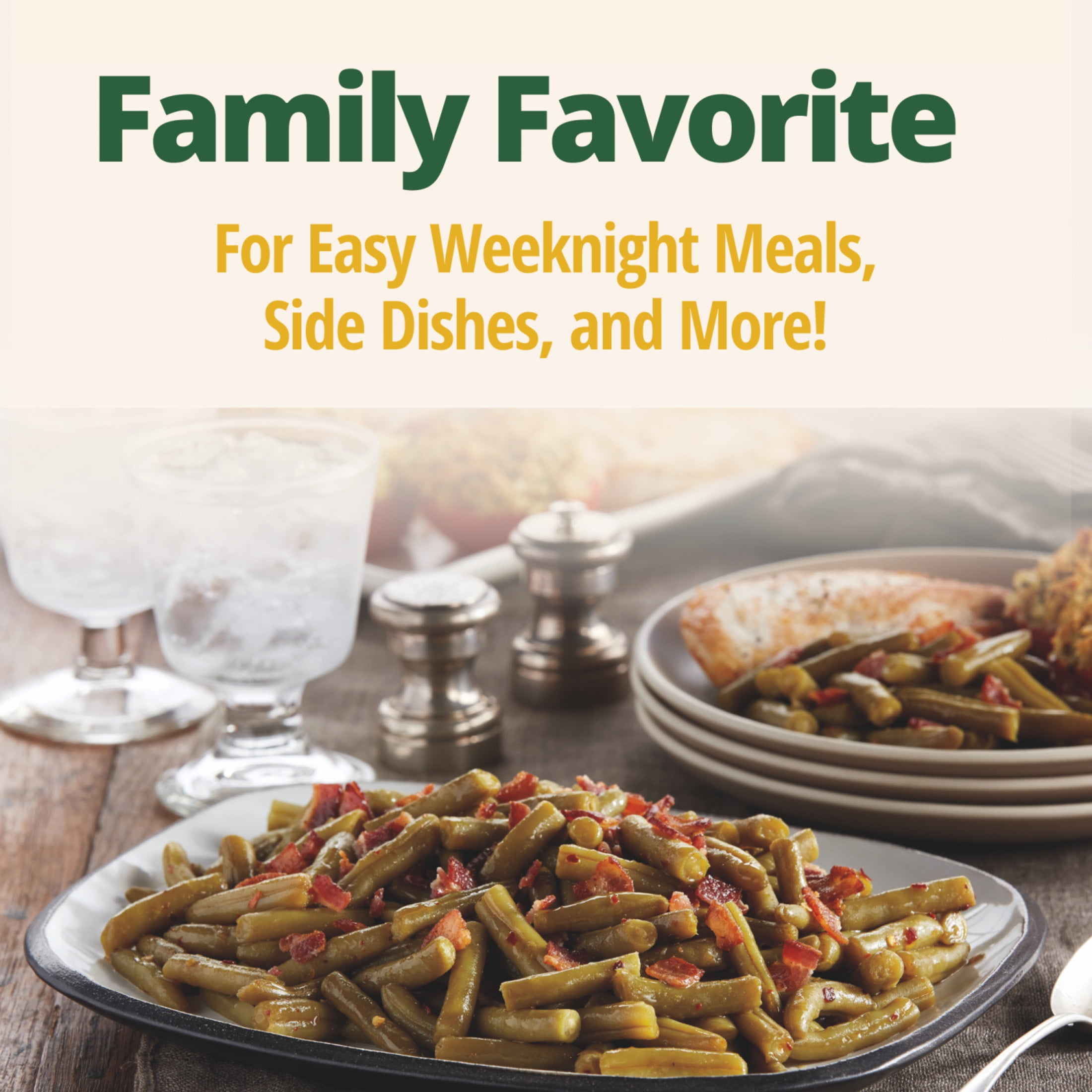 (12 pack) Del Monte Southern Style Whole Green Beans, Canned Vegetables, 14.5 oz Can