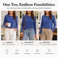 thumbnail image 5 of QUALFORT Women's Long Sleeve Shirts, 100% Cotton Crew Neck Long Sleeve T Shirt for Women, Soft Lightweight Casual Basic Cotton Top, Royal Blue XL, 5 of 7