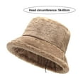 thumbnail image 3 of harmtty Thickened Warm Hat Winter Warm Thickened Plush Bucket Hat Super Soft Adjustable Windproof Versatile Leopard Women Headwear Grey, 3 of 6