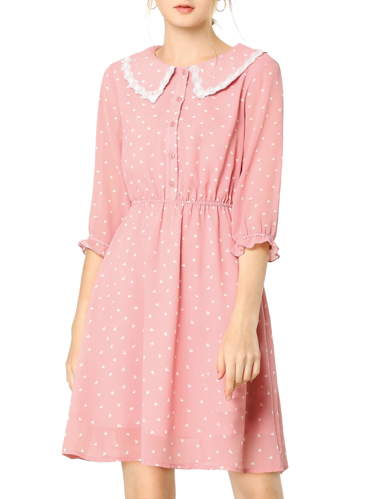 pink peter pan collar dress