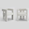 thumbnail image 6 of Beige Modern Bouclé Accent Chairs, Set of 2, Fully Upholstered Minimalist Side Chairs, 6 of 13