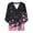 Blue-C, variant on Tqcoqu Women's Casual Loose Tunic Tops Blouses,V Neck 3/4 Sleeve Floral Print Fit Tops,White-A Women's S-XL