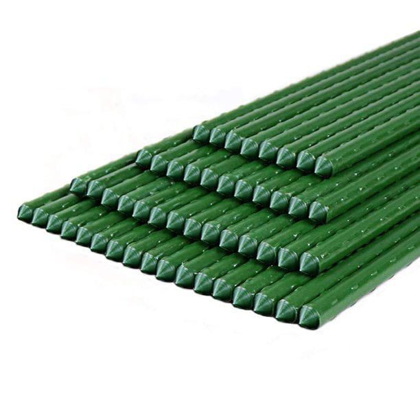 10 Miracle Gro SMG12192W 6 ft 72" Green Coated Metal Sturdy Plant Stakes 